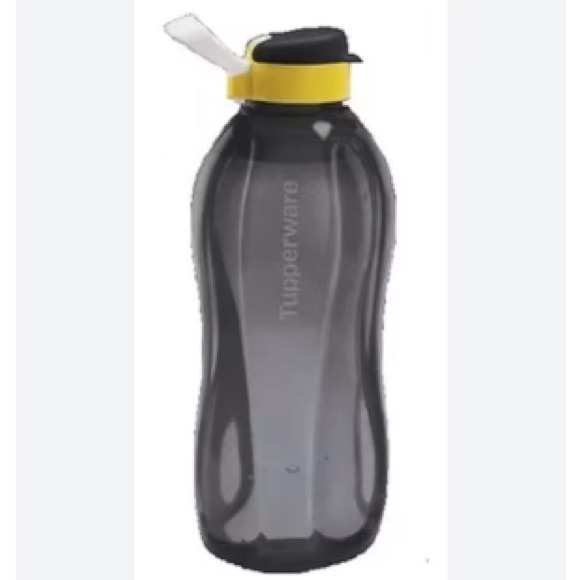 Tupperware Eco Fridge Water Bottle 2 Liter Black & Yellow - Picture 1 of 6